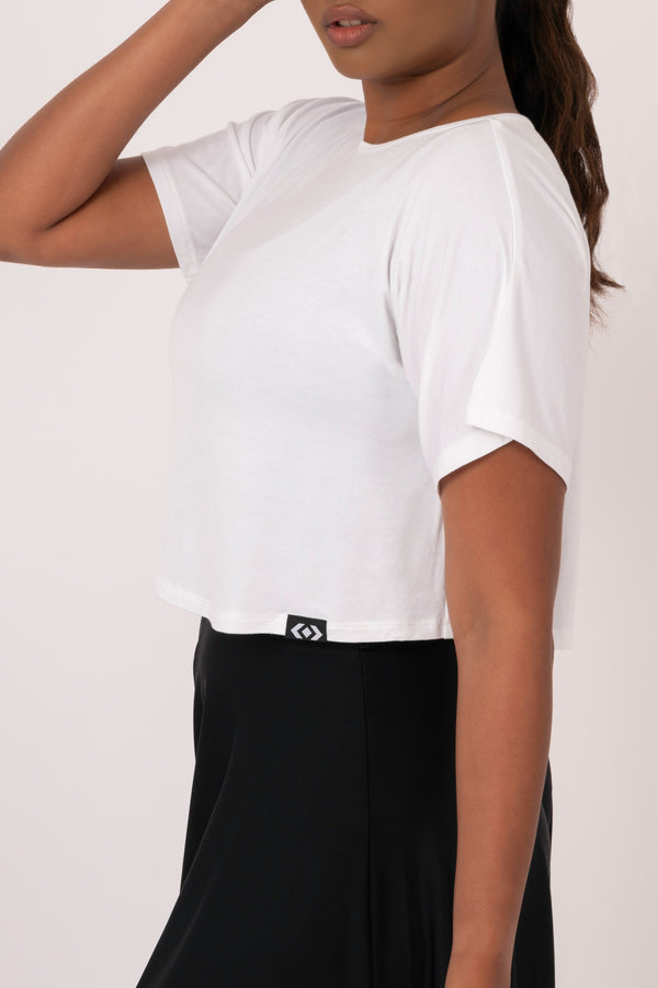 White Slinky To Touch - Cropped Tee