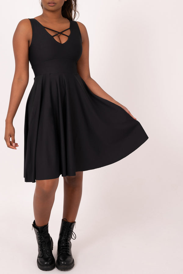 Black Performance - Reversible Comfort Crop Midi Dress