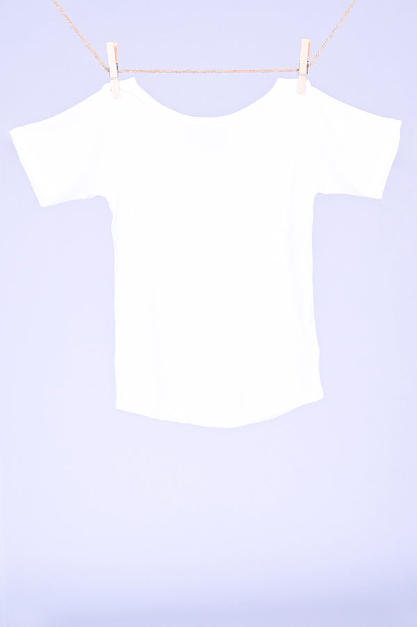 White Rib Knit - Kids Fitted Tee