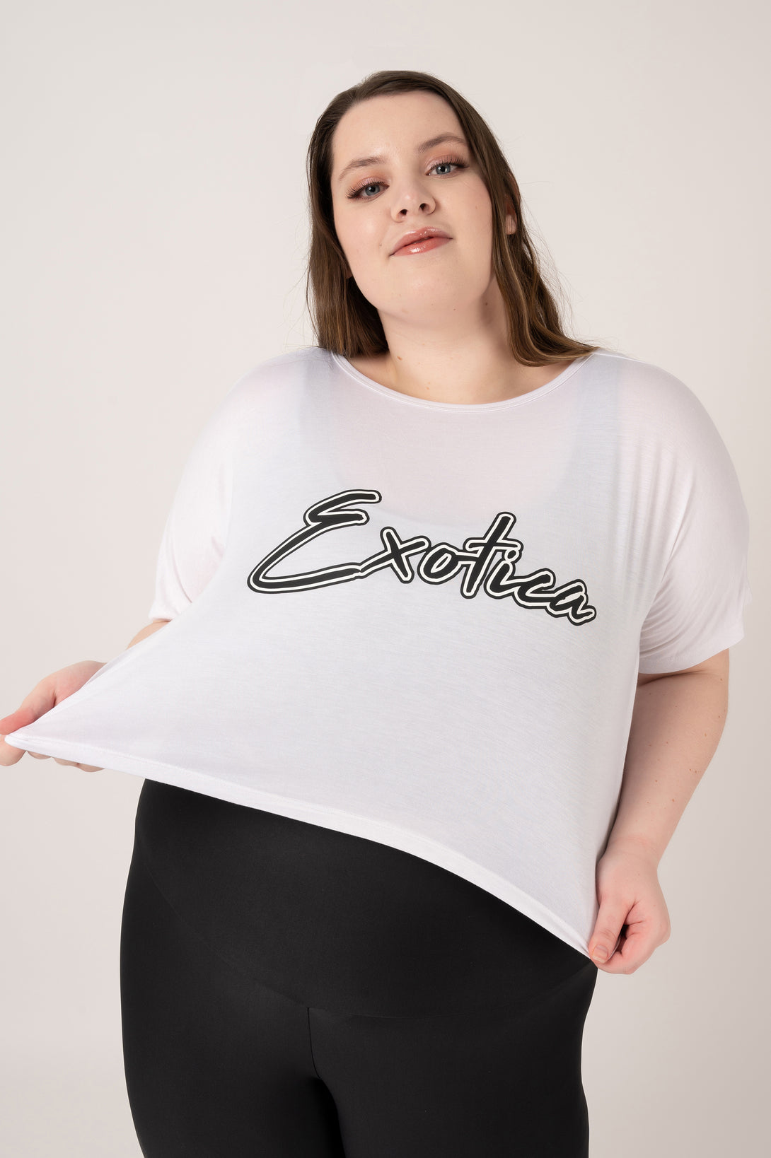 White Slinky To Touch - Exotica Cropped Tee - Exoticathletica