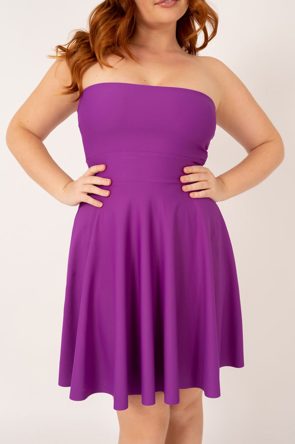 Purple Performance - Bandeau Comfort Crop Mini Dress