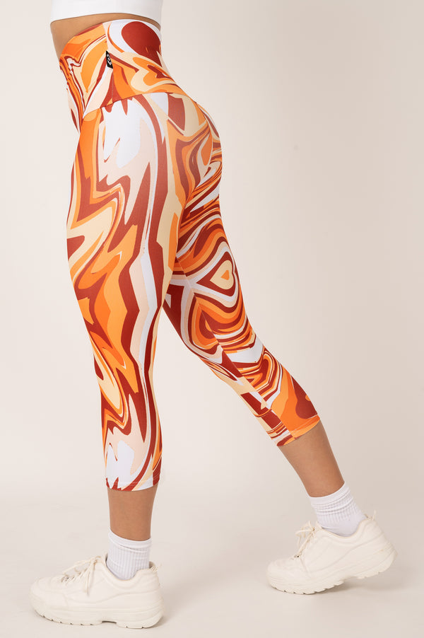 Girl Crush Orange Performance - Extra High Waisted Capri Leggings