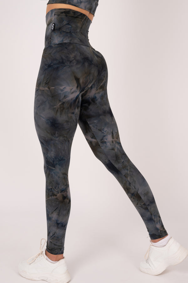 Dark and Moody Tie Dye Body Contouring - Extra High Waisted Leggings