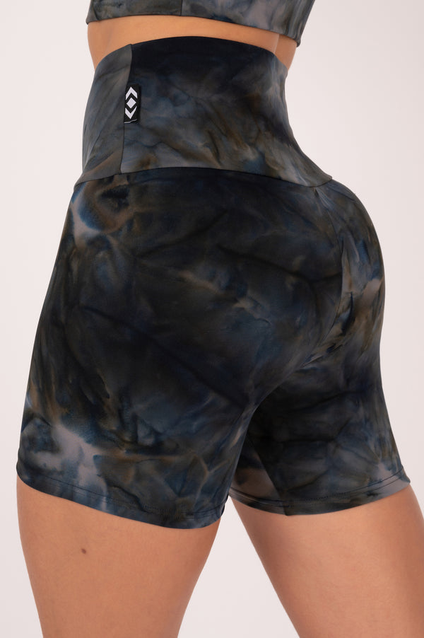Dark and Moody Tie Dye Body Contouring - High Waisted Booty Shorts