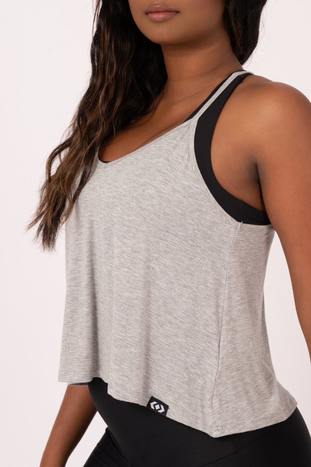 Heather Grey Slinky To Touch - Cropped Singlet - Exoticathletica
